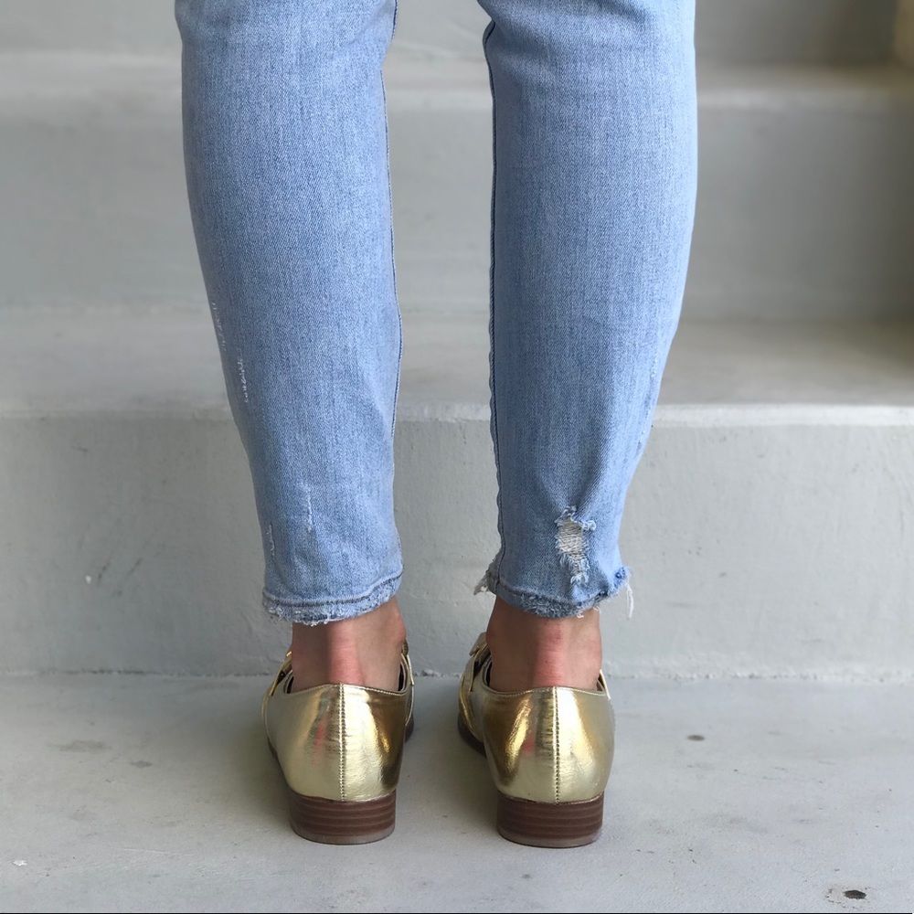 Desert Gold Studded Boyfriend Slip On Loafers - Picture 4 of 5